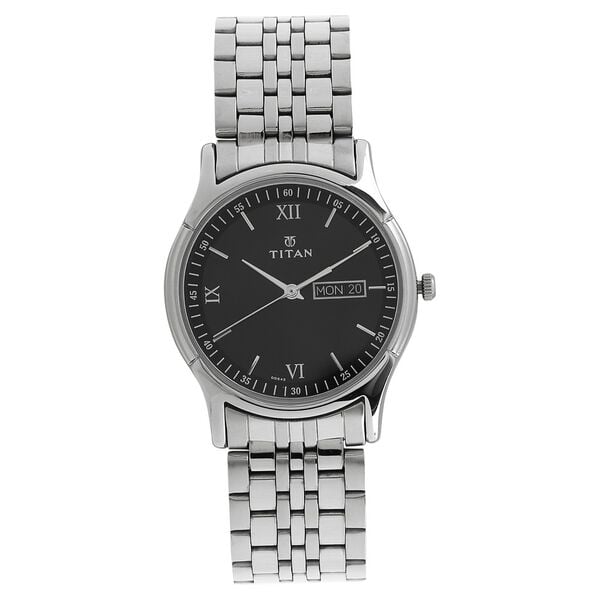 Titan Karishma Black Dial Analog with Day and Date Stainless Steel Strap watch for Men - image number 0