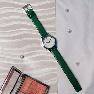 Sonata Splash White Dial Women Watch With Leather Strap