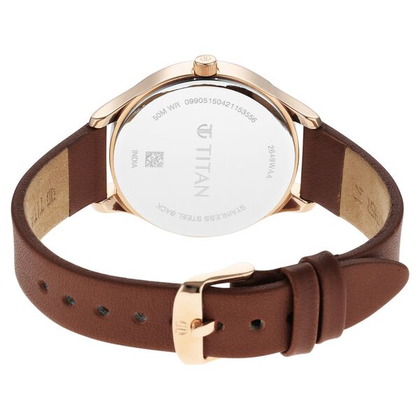 Titan Workwear Silver Dial Women Watch With Leather Strap - image number 4