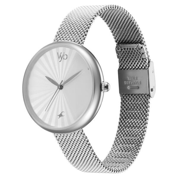 Fastrack Vyb Mirage Quartz Analog White Dial Stainless Steel Strap Watch for Girls - image number 2