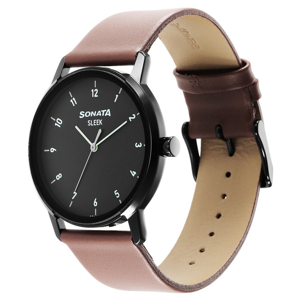 Buy Online Sleek Black Dial Analog Watch for Men 7147nl01 Titan