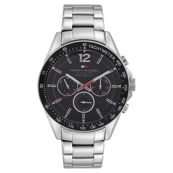 Tommy Hilfiger Quartz Multifunction Black Dial Metal Strap Watch for Men - image number 0