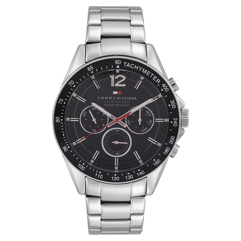 Tommy Hilfiger Quartz Multifunction Black Dial Metal Strap Watch for Men