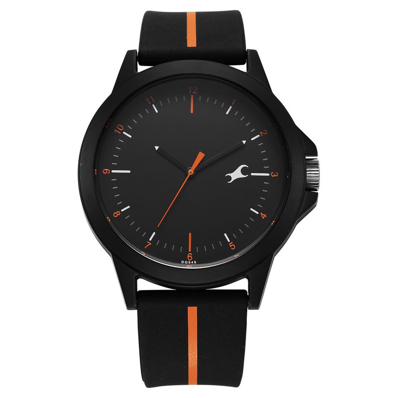 Fastrack Tees Urbanique Quartz Analog Black Dial Silicon Strap Watch For Unisex
