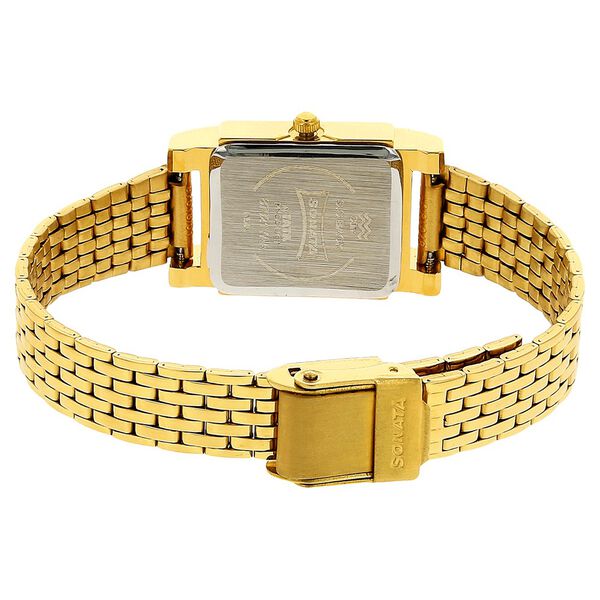Sonata Quartz Analog Champagne Dial Stainless Steel Strap Watch for Women - image number 3