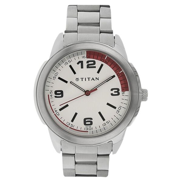 Titan Quartz Analog Silver Dial Stainless Steel Strap Watch for Men - image number 0
