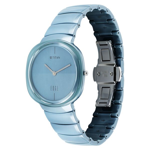 Titan Squircle Camo Quartz Analog Blue Dial Ceramic Strap Watch For Unisex - image number 2