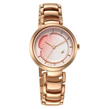 Fastrack Uptown Retreat Quartz Analog Pink Dial Metal Strap Watch for Girls