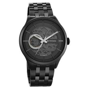 Titan Metal Mechanicals Automatic Grey Dial Grey Stainless Steel Strap Watch For Men