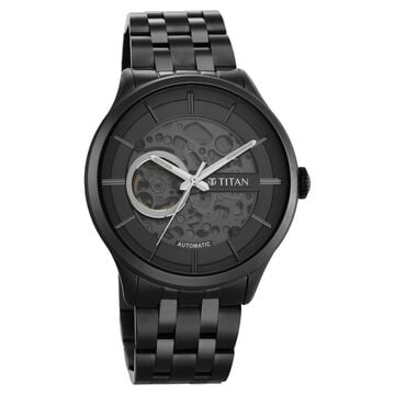 Titan Metal Mechanicals Grey Dial Automatic Stainless Steel Strap watch for Men