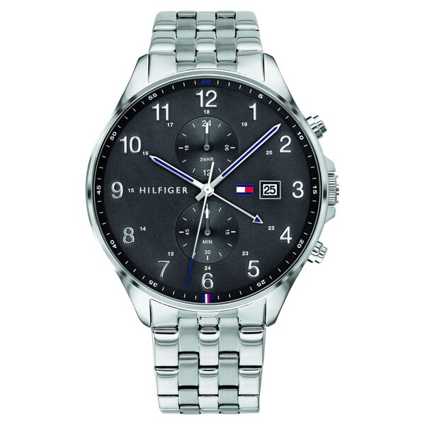 Tommy Hilfiger Quartz Multifunction Grey Dial Stainless Steel Strap Watch for Men - image number 0