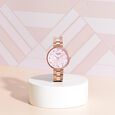 Sonata Poze Quartz Analog Pink Dial Rose Gold Colour Stainless Steel Strap Watch For Women - image number 0