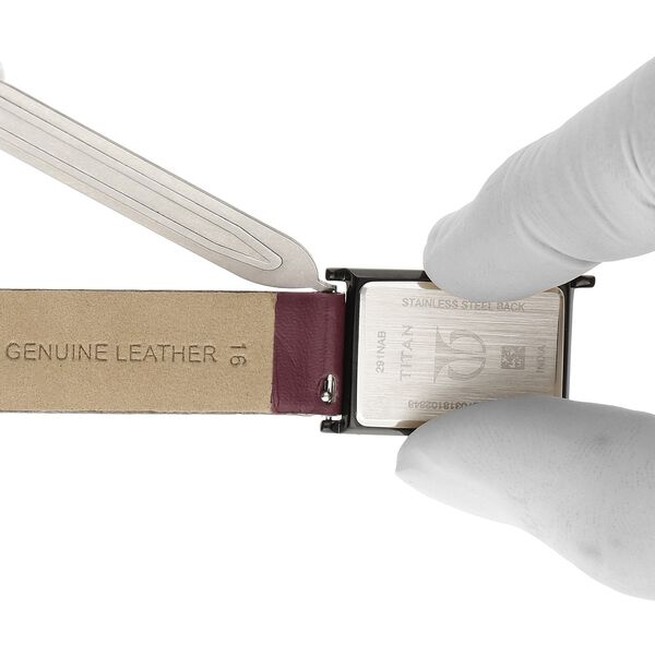 16 mm Maroon Genuine Leather Strap for Women - image number 5