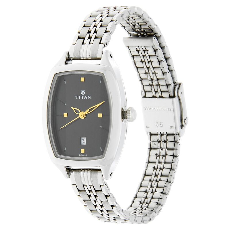 Buy Online Titan Karishma Black Dial Analog with Date Stainless Steel