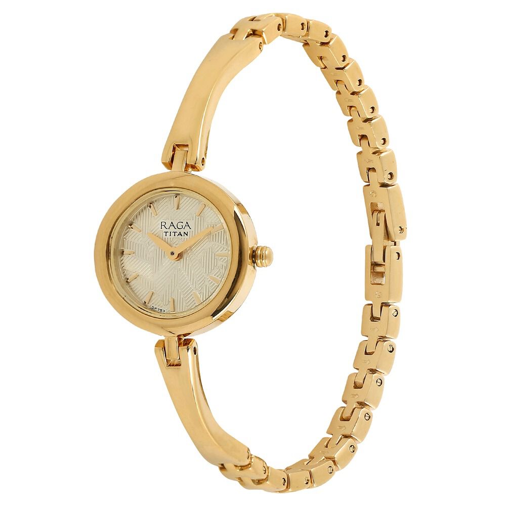 Buy Online Titan Raga Foliage Champagne Dial Women Watch With Metal Strap 2553ym02 Titan