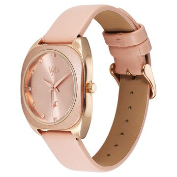 Vyb Muse By Fastrack Quartz Analog Pink Dial Leather Strap Watch For Girls