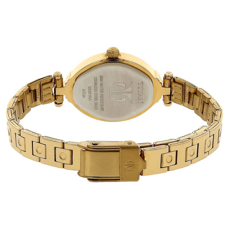 Titan Quartz Analog Champagne Dial Stainless Steel Strap Watch for Women - image number 3