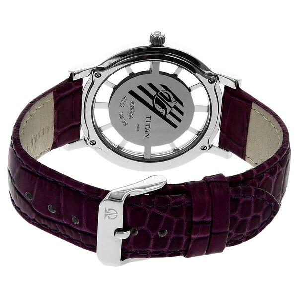 Buy Online Titan Analog Mother of Pearl Dial Stainless Steel Leather ...