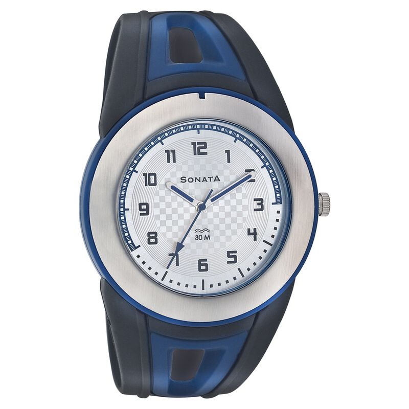 Sonata Quartz Analog White Dial Strap Watch for Men