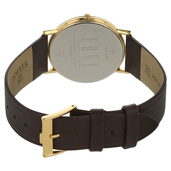 Titan Quartz Analog White Dial Leather Strap Watch for Men - image number 3