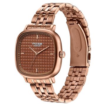 Sonata Poze Quartz Analog Brown Dial Brown Colour Stainless Steel Strap Watch For Men