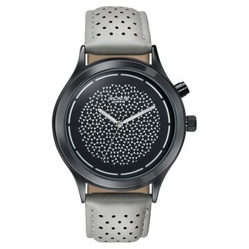 Poze By Sonata Quartz Analog Two Toned Dial Grey PU Leather Strap Watch For Men