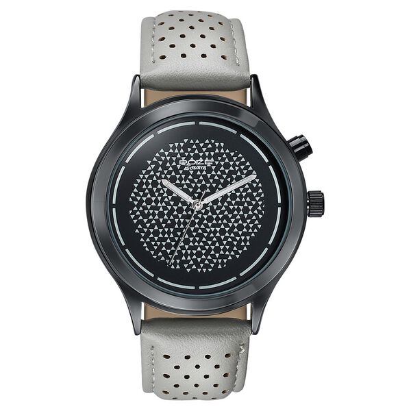 Poze By Sonata Quartz Analog Two Toned Dial Grey PU Leather Strap Watch For Men - image number 1