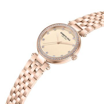 Kenneth Cole Quartz Analog Rose Gold Dial Stainless Steel Strap Watch For Women