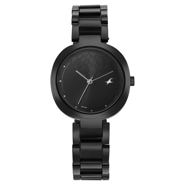 Fastrack Stunners Quartz Analog Black Dial Stainless Steel Strap Watch for Girls - image number 2