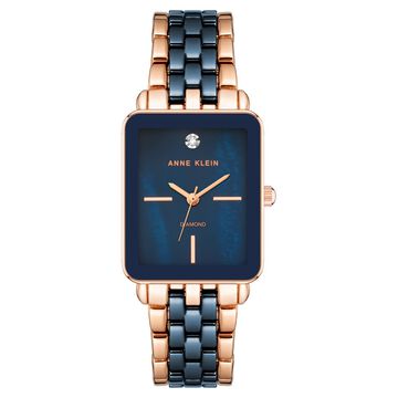 Anne Klein Quartz Analog Blue Dial Ceramic Strap Watch for Women