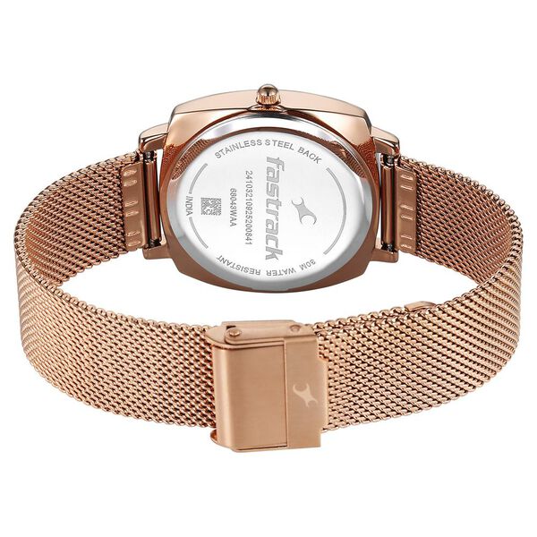 Fastrack Stunners Quartz Analog Rose Gold Dial Rose Gold Stainless Steel Strap Watch For Girls - image number 5