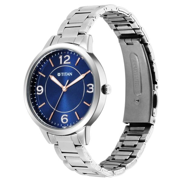 Titan Trendsetters Blue Dial Women Watch With Stainless Steel Strap - image number 2
