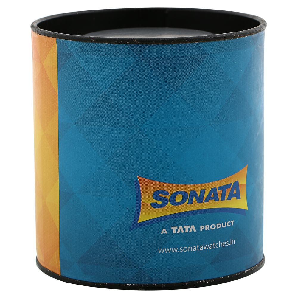 Buy Online Sonata Quartz Analog Black Dial Stainless Steel Strap