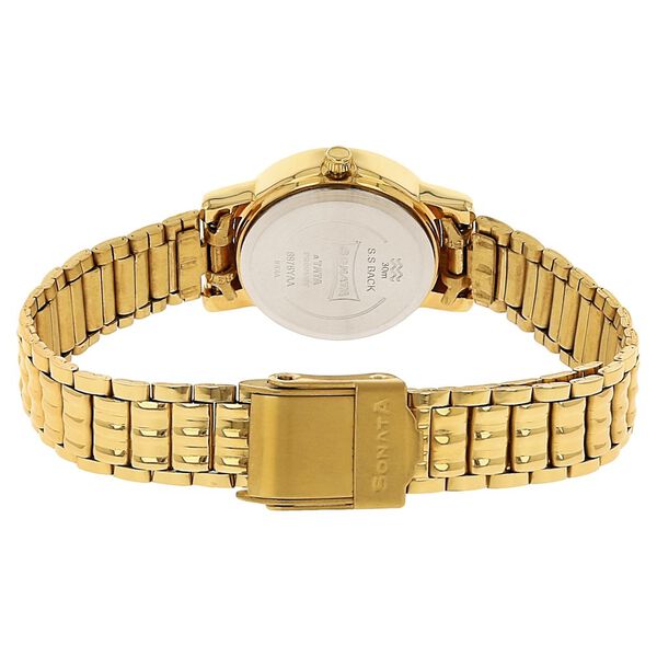 Sonata Quartz Analog Champagne Dial Stainless Steel Strap Watch for Women - image number 3