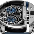 Police Quartz Multifunction Black Dial Blue Silicon Strap Watch For Men - image number 2