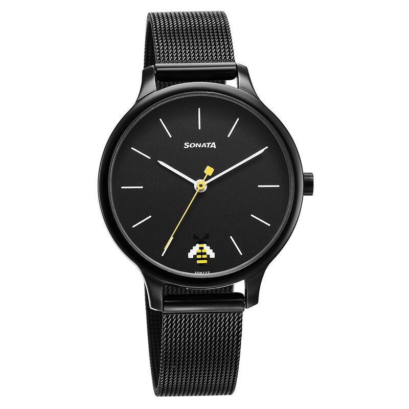 Sonata Play Black Dial Watch for Women