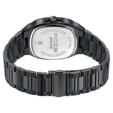 Poze Poze Quartz Analog Green Dial Grey Metal Strap Watch For Men
