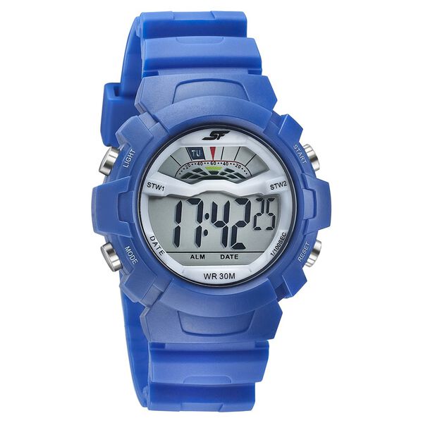 SF Digital Dial Blue PU Strap Watch for Men - image number 0