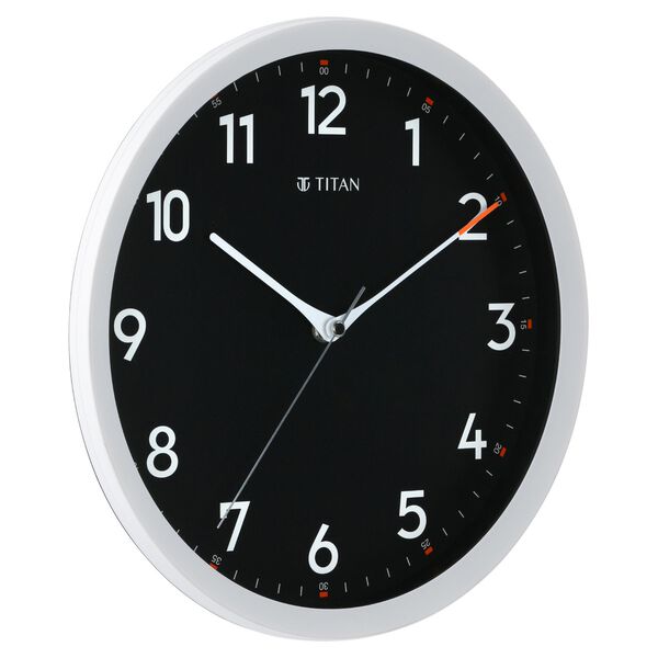 Titan Contemporary Black Wall Clock with Silent Sweep Technology - 30 cm x 30 cm (Medium) - image number 2