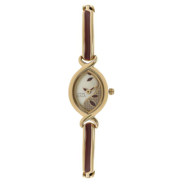 Titan Quartz Analog Champagne Dial Metal Strap Watch for Women - image number 0