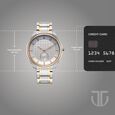 Titan Regalia Opulent Offset Second Hand White Dial Rose Gold Bimetal Strap Watch For Men - image number 3