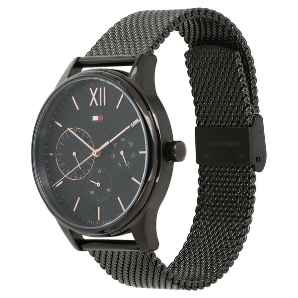 Tommy Hilfiger Quartz Multifunction Black Dial Metal Strap Watch for Men - image number 1