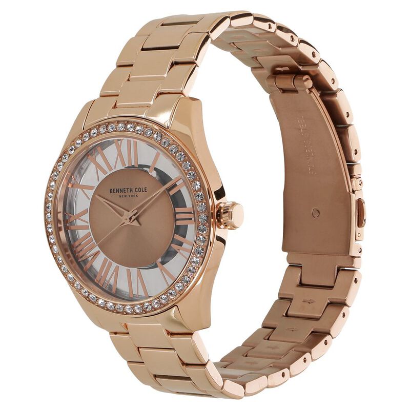 Kenneth Cole Quartz Analog Rose Gold Dial Stainless Steel Strap Watch for Women - image number 1