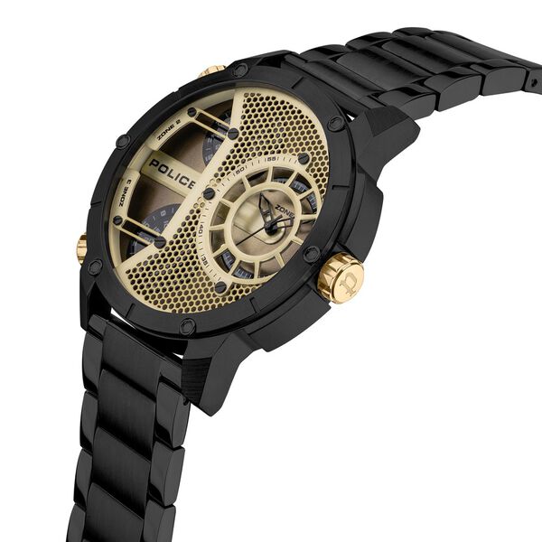 Police Quartz Multifunction Golden Dial Stainless Steel Strap Watch for Men - image number 1