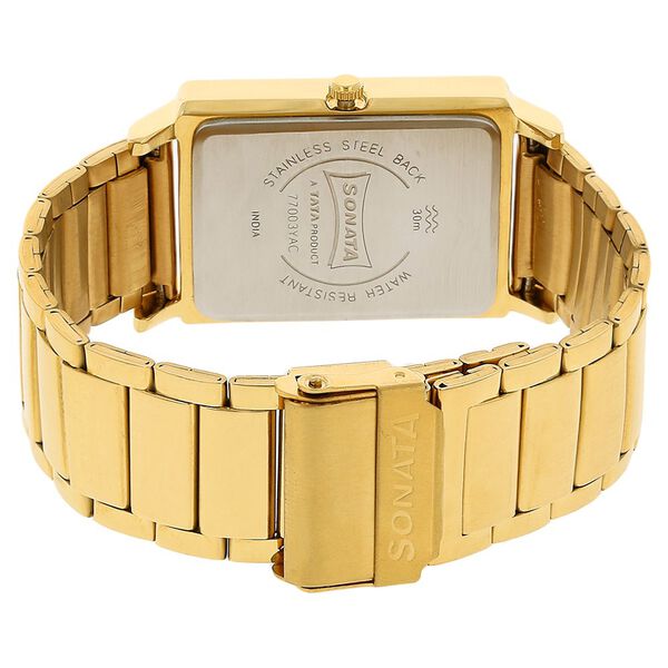 Sonata Quartz Analog with Day and Date White Dial Stainless Steel Strap Watch for Men - image number 3