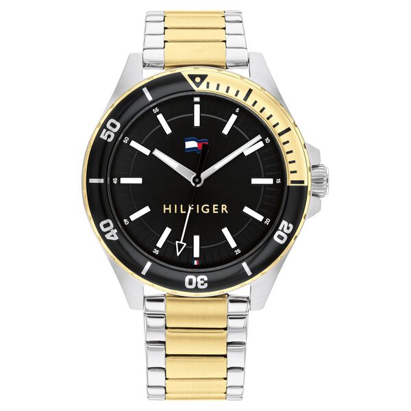 Tommy Hilfiger Quartz Analog Black Dial Multicoloured Stainless Steel Strap Watch For Men - image number 0