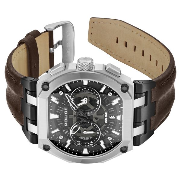 Police Multifunction Black Dial Leather Strap Watch For Men - image number 4