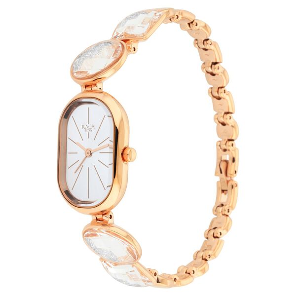Titan Raga Moments of Joy White Dial Analog Metal Strap Watch for Women - image number 3