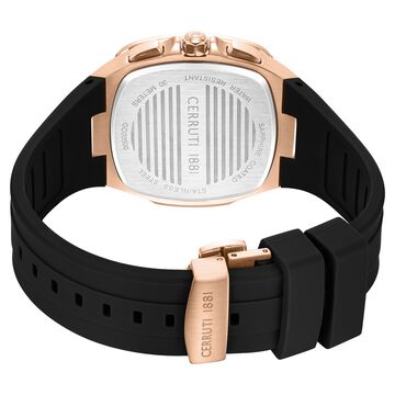 Cerruti 1881 Quartz Chronograph Black Dial Black Silicone Strap Watch For Men