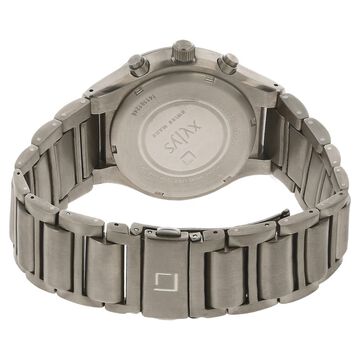 Xylys Swiss Chronograph Silver Titanium Strap and Black Dial Watch For Men